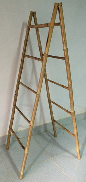 Self standing Double Bamboo ladder rack